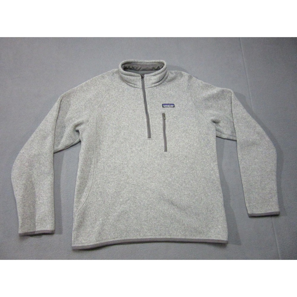 Patagonia Sweater Mens Medium Gray Better Sweater Fleece 1/4 Zip Pullover
